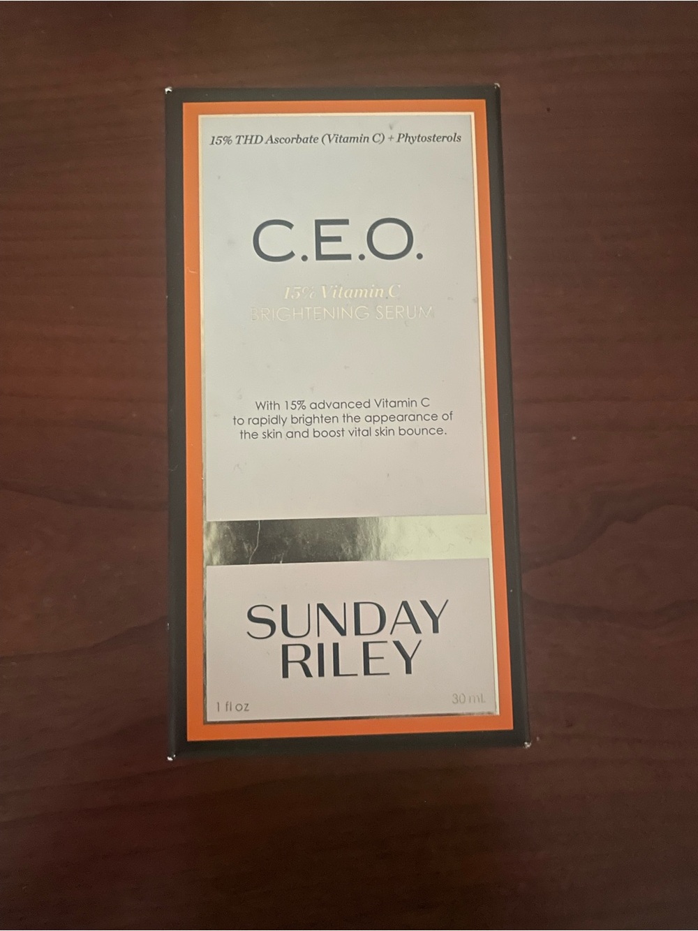 Sunday Riley C.E.O. Brightening Serum — Orange, White, Gold Accent